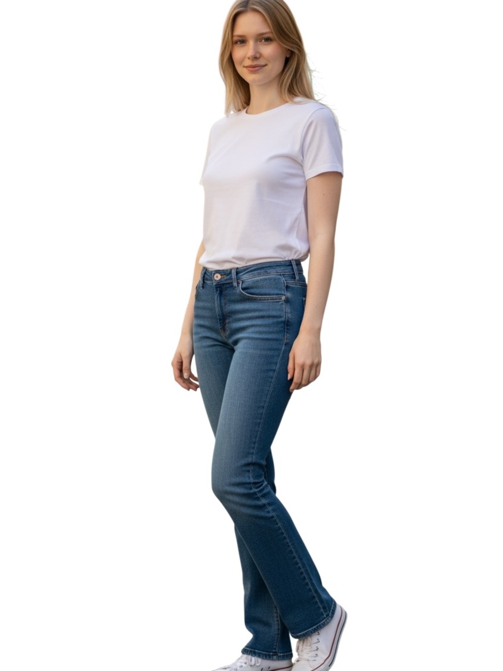 GAP Women's Bootcut Stretch Jeans in Medium Blue Wash